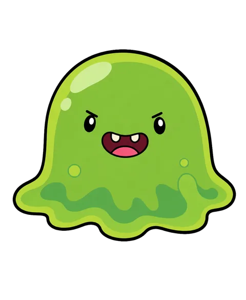 O Pingo, uma gosma verde e sorridente.